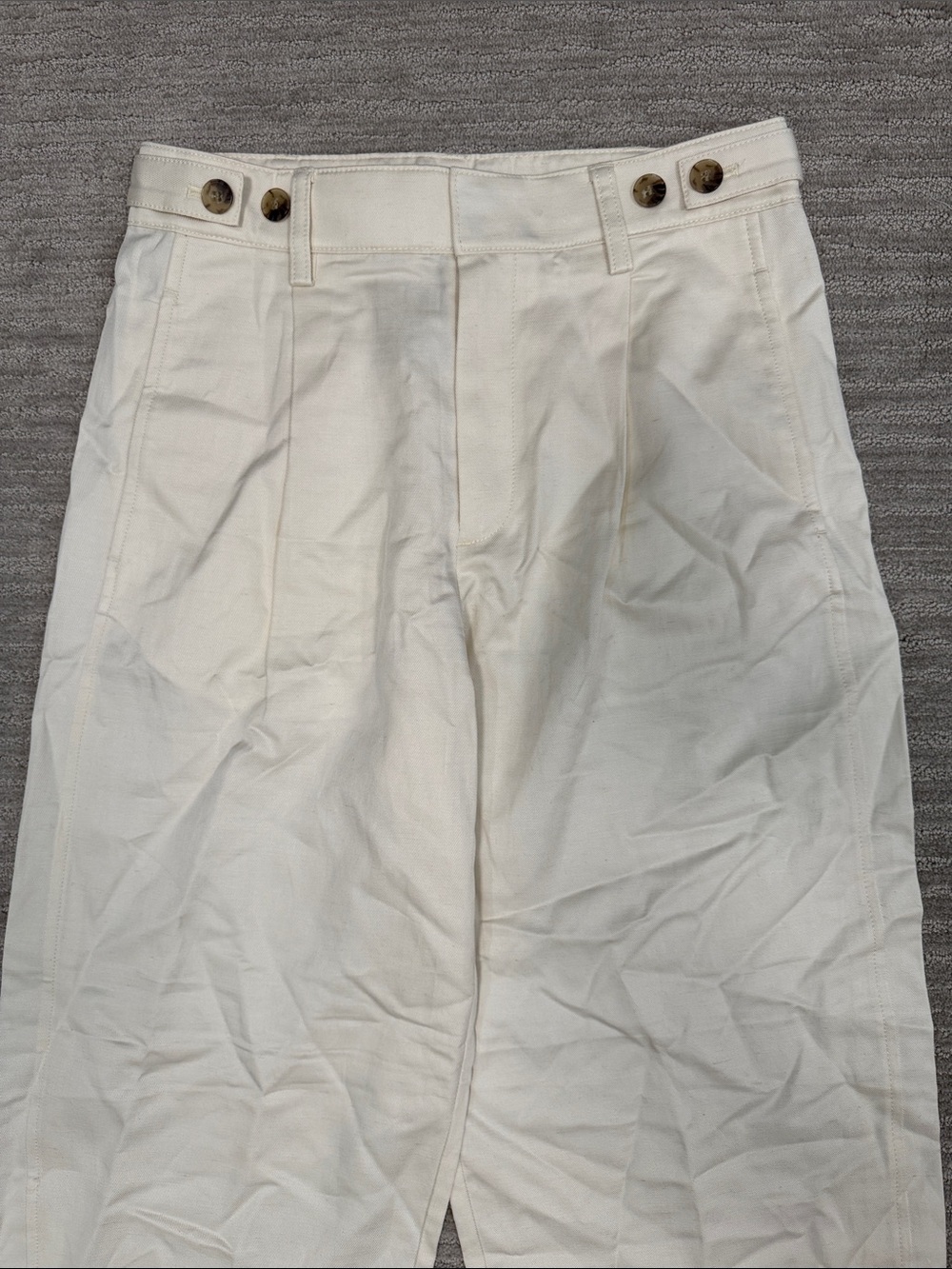 Madewell NWT The Barrel-Leg Pant in Drapey Twill Vintage Ivory Size 2 - Picture 8 of 13